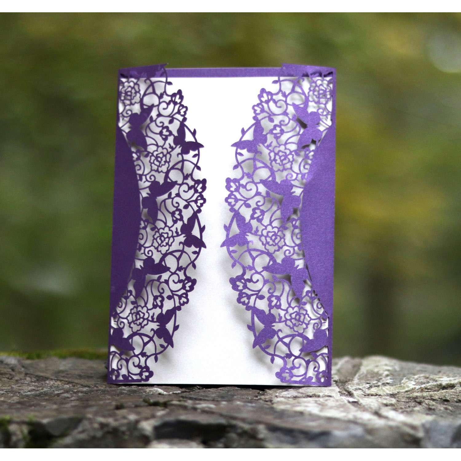 Greeting Card Laser Cut Paper Wedding Decoration Butterfly Lace Invitation Card